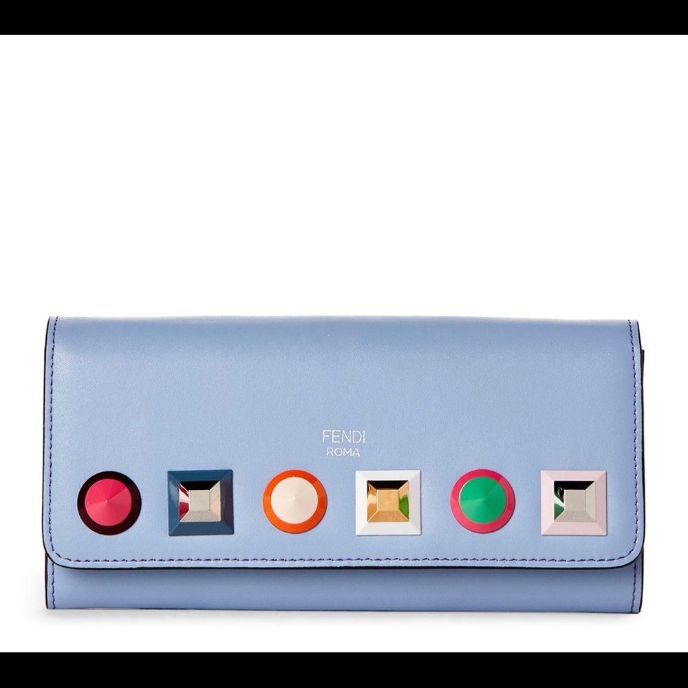 RESERVED: Fendi Rainbow Stud Calf Leather Wallet